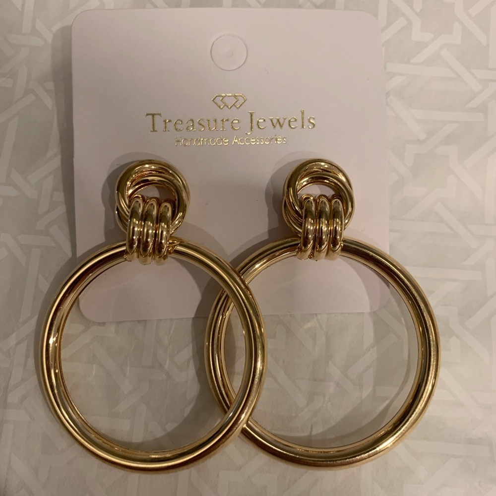 Gold Knot Hoops